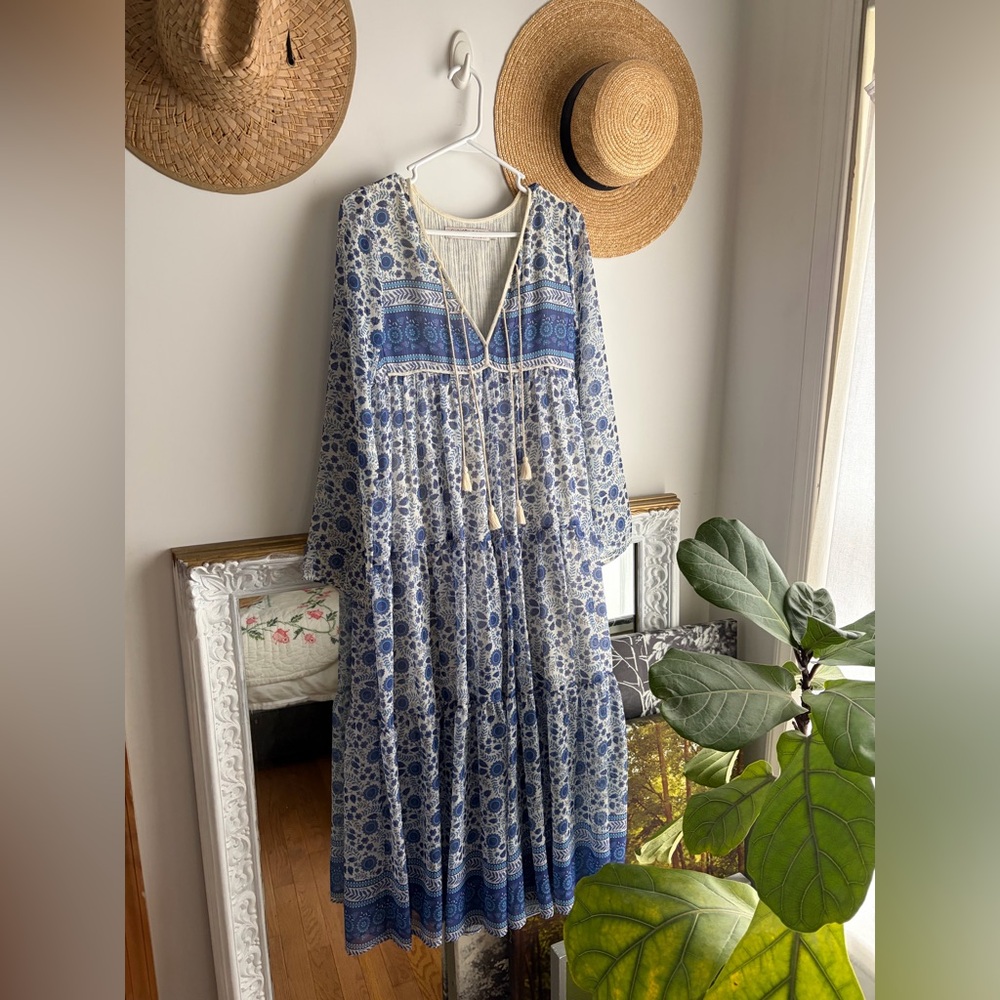 Rare Christy Dawn The Paloma Dress in blue Paisley oversized fit Spring Summer - Picture 6 of 12